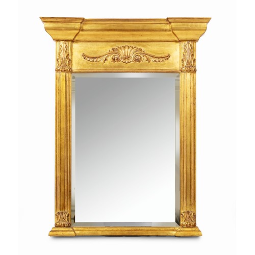 43 - A REGENCY STYLE GILTWOOD MIRROR