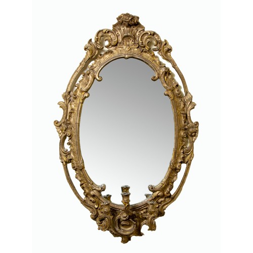 49 - A GILTWOOD MIRROR, 19TH CENTURY