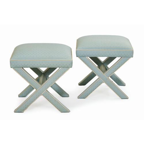 88 - A PAIR OF UPHOLSTERED STOOLS, MODERN