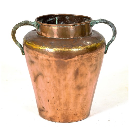 530 - A TWO HANDLED COPPER VESSEL