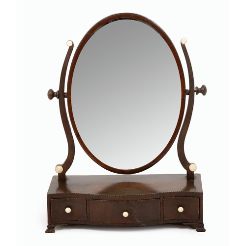 33 - A MAHOGANY GENTLEMAN'S TOILET MIRROR, 19TH CENTURY