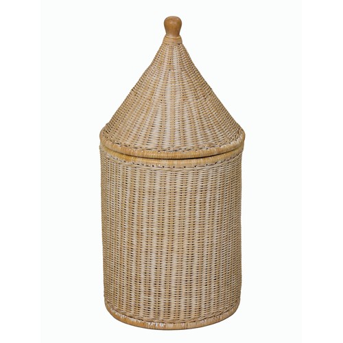 561 - A WICKER LAUNDRY BASKET