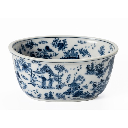 141 - A CHINESE BLUE AND WHITE BOWL, CONTEMPORARY