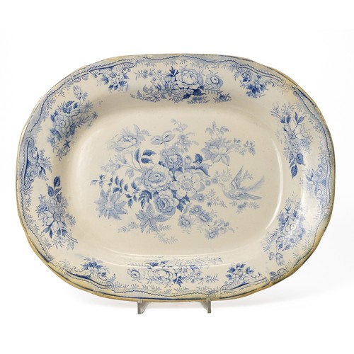 159 - A STAFFORDSHIRE BLUE AND WHITE PLATTER