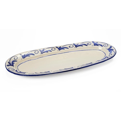 185 - BLUE AND WHITE HAND PAINTED PLATTER