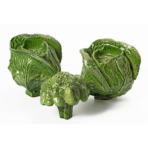 191 - A PAIR OF LARGE DECORATIVE CERAMIC 'CABBAGES'