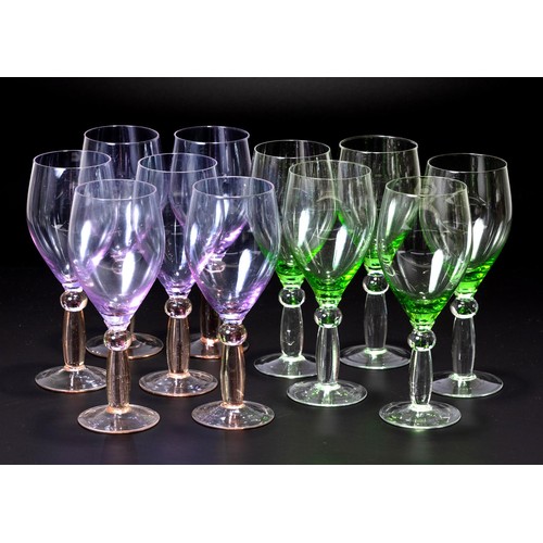 193 - A PART SET OF WINE GLASSES