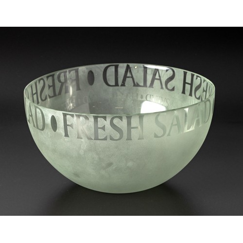 232 - A LARGE GLASS SALAD BOWL