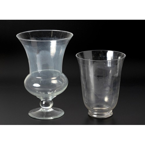 238 - TWO CLEAR GLASS VASES