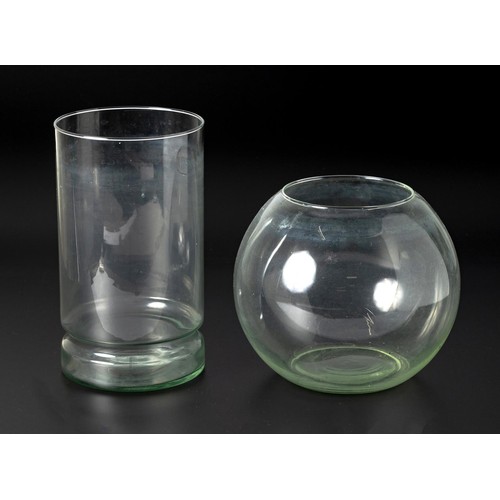 241 - TWO LARGE CLEAR-GLASS VASES