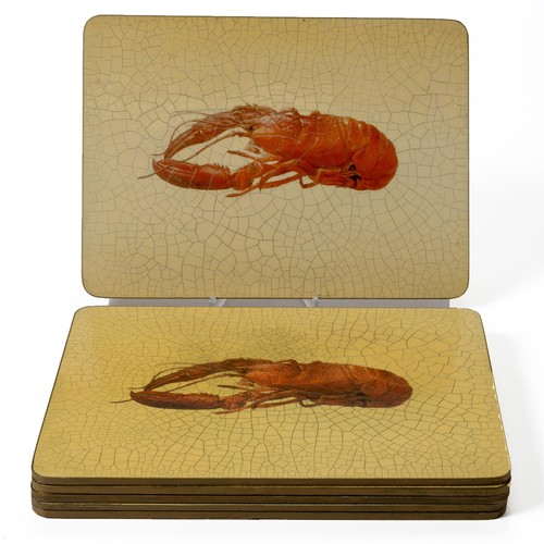 307 - A SET OF SIX 'LOBSTER' DECOUPAGE PLACEMATS