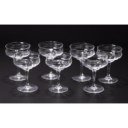 312 - A PART-SET OF SEVEN BACCARAT CHAMPAGNE CUPS