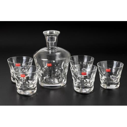 321 - A BACCARAT BELUGA WHISKEY DECANTER AND FIVE WHISKEY GLASSES