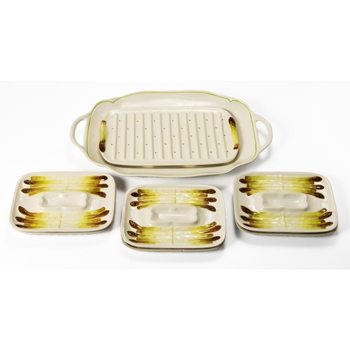 356 - AN ITALIAN ASPARAGUS STRAINER AND PLATTER SET