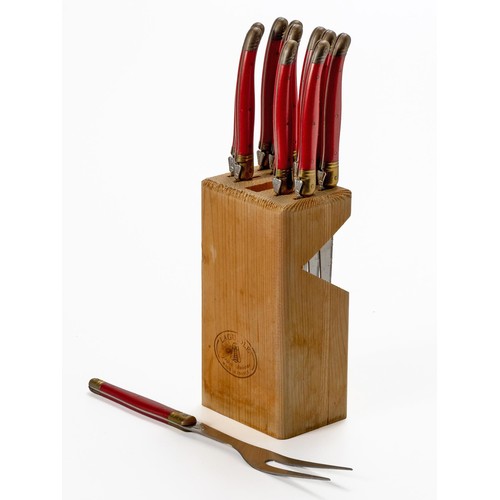 357 - A JEAN DUBOST LAGUIOLE STEAK KNIFE BLOCK