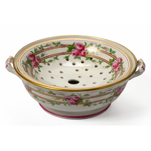 364 - A MINTON SALAD BOWL AND DRAINER, 19TH CENTURY