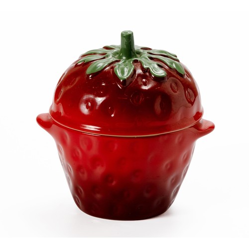 374 - LE CREUSET PETITE STAWBERRY CASSEROLE, RED