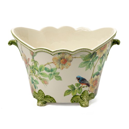 379 - AN OVAL PORCELAIN POT-PLANT HOLDER