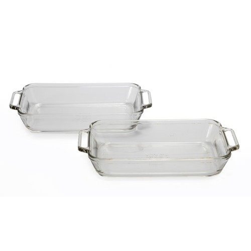 389 - TWO GLASS OVENWARE BAKING DISHES