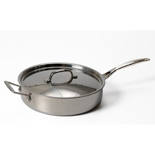 405 - A STAINLESS STEEL SAUTE PAN AND COVER