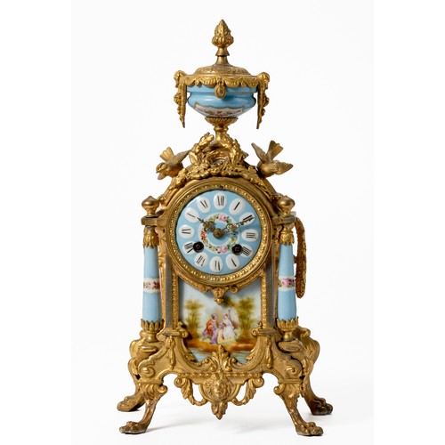 5 - A FRENCH GILT MANTEL CLOCK, SAMUEL MARTI ET CIE, 19TH CENTURY