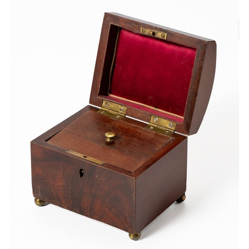 515 - A MAHOGANY TEA CADDY, 19TH CENTURY