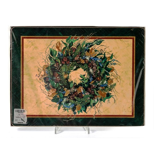 446 - A BOXED SET OF SIX 'WREATH' PLACEMATS