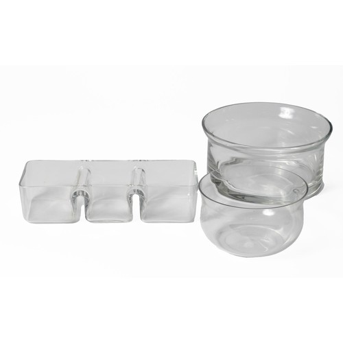 408 - A HEAVY GLASS SALAD BOWL