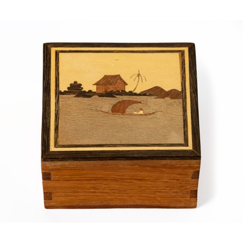 534 - AN INLAID TRINKET BOX