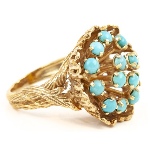 18 - A TURQUOISE DRESS RING