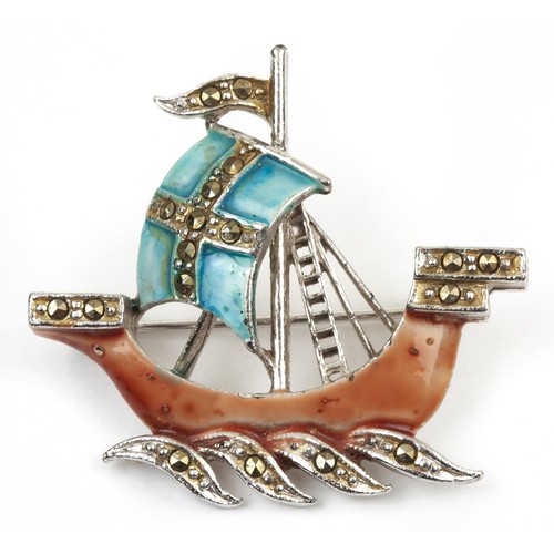 63 - A SHIP BROOCH