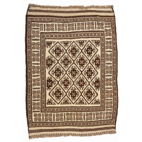 11 - A VINTAGE BALOUCH RUG 129 by 95cm