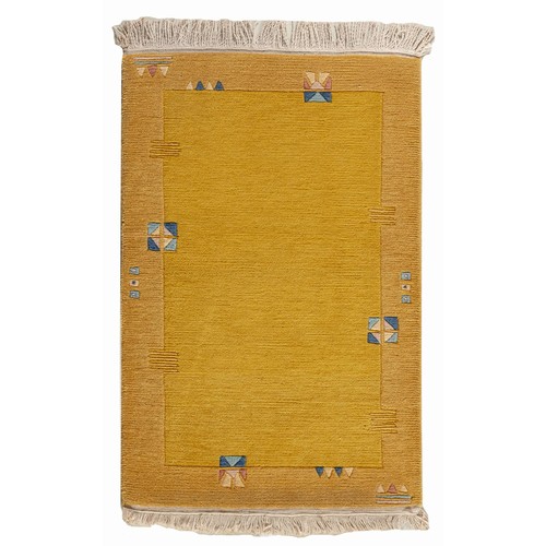 64 - A HAND MADE NEPAL RUG 91 by 62cm