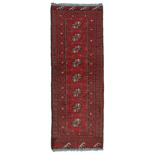 98 - AN AFGHAN RUNNER 137 by 49cm