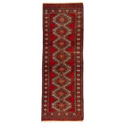 345 - A VINTAGE BOKHARA RUNNER 182 by 59cm