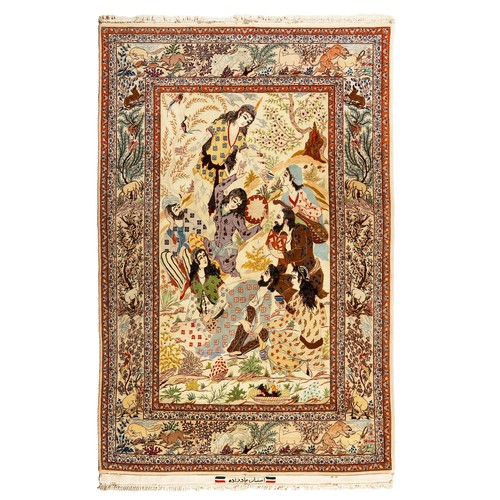 347 - A FINE ISFAHAN 240 by 150cm