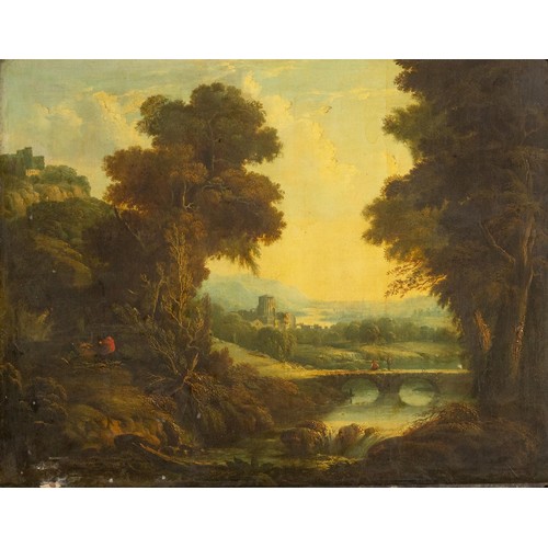 356 - English School (18th Century) WOOD RIVER LANDSCAPE