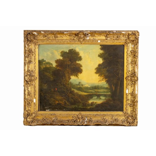 356 - English School (18th Century) WOOD RIVER LANDSCAPE