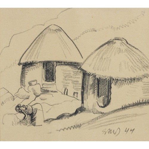 403 - Maria Magdalena (Maggie) Laubser (South African 1886 - 1973) TWO HUTS