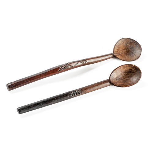 85 - TWO WOODEN ZULU SPOONS