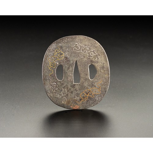 619 - A JAPANESE TSUBA, BY KATSUTANE, EDO PERIOD, 1603 - 1868