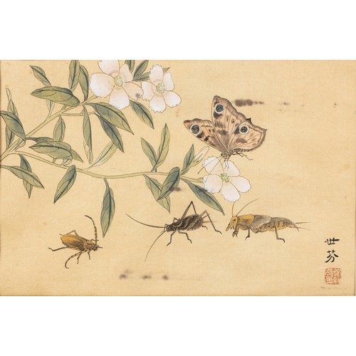 638 - A SET OF TEN CHINESE WATERCOLOUR ON SILK PAINTINGS, REPUBLIC PERIOD, 1912 - 1949