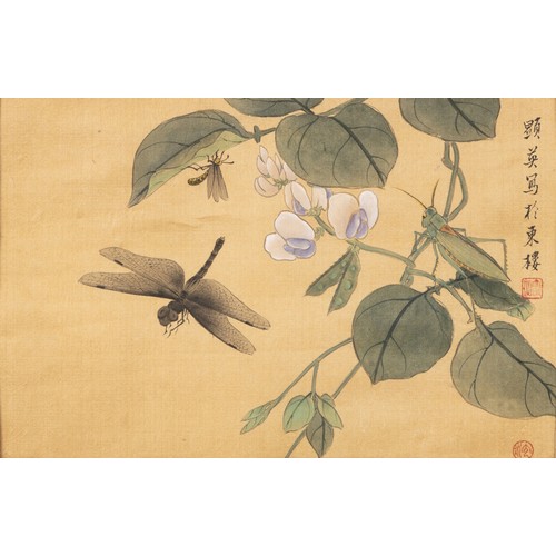 638 - A SET OF TEN CHINESE WATERCOLOUR ON SILK PAINTINGS, REPUBLIC PERIOD, 1912 - 1949