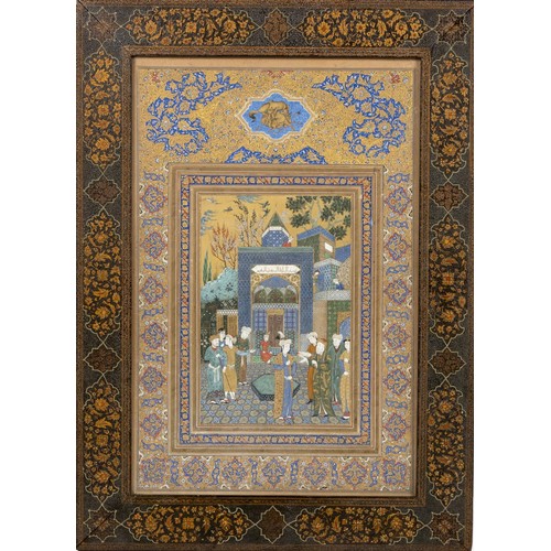 640 - AN INDO-PERSIAN GOUACHE ON CARD PAINTING, 19th CENTURY