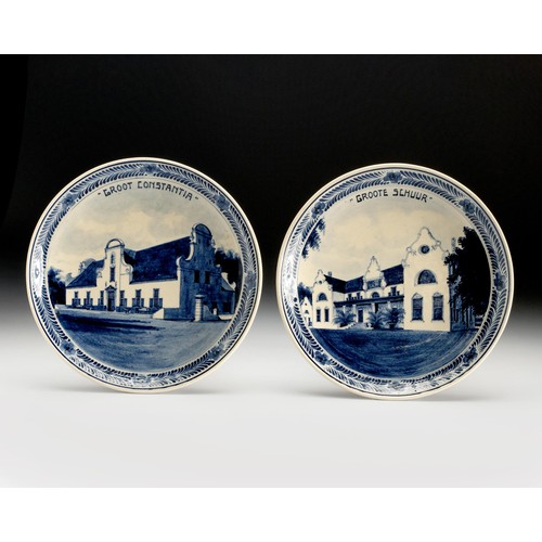 560 - TWO DUTCH DELFT BLUE AND WHITE HAND PAINTED PLATES