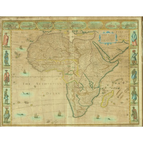 148 - A STRIKING EXAMPLE OF JOHN SPEED'S DECORATIVE MAP OF AFRICA