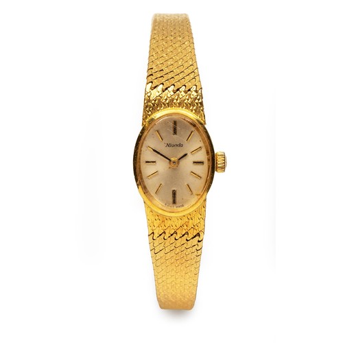 953 - AN 18CT GOLD COCKTAIL WRISTWATCH, NIVADA