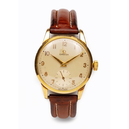 955 - A GOLD-PLATED WRISTWATCH, OMEGA