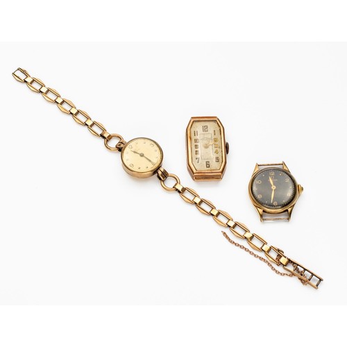 962 - A MISCELLANEOUS GROUP OF GOLD WRISTWATCHES