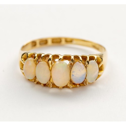 838 - AN EDWARDIAN-STYLE OPAL RING